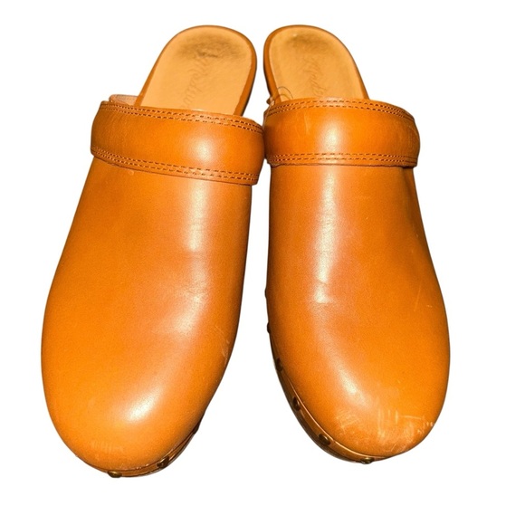 Madewell Cecily Clog Oiled Leather mules tan english saddle size 7 boho slip on - Picture 2 of 7